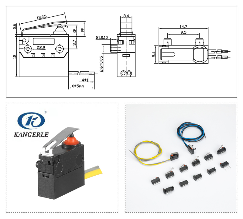 Waterproof Micro Swicth with Wire KW2-1C-103-B11
