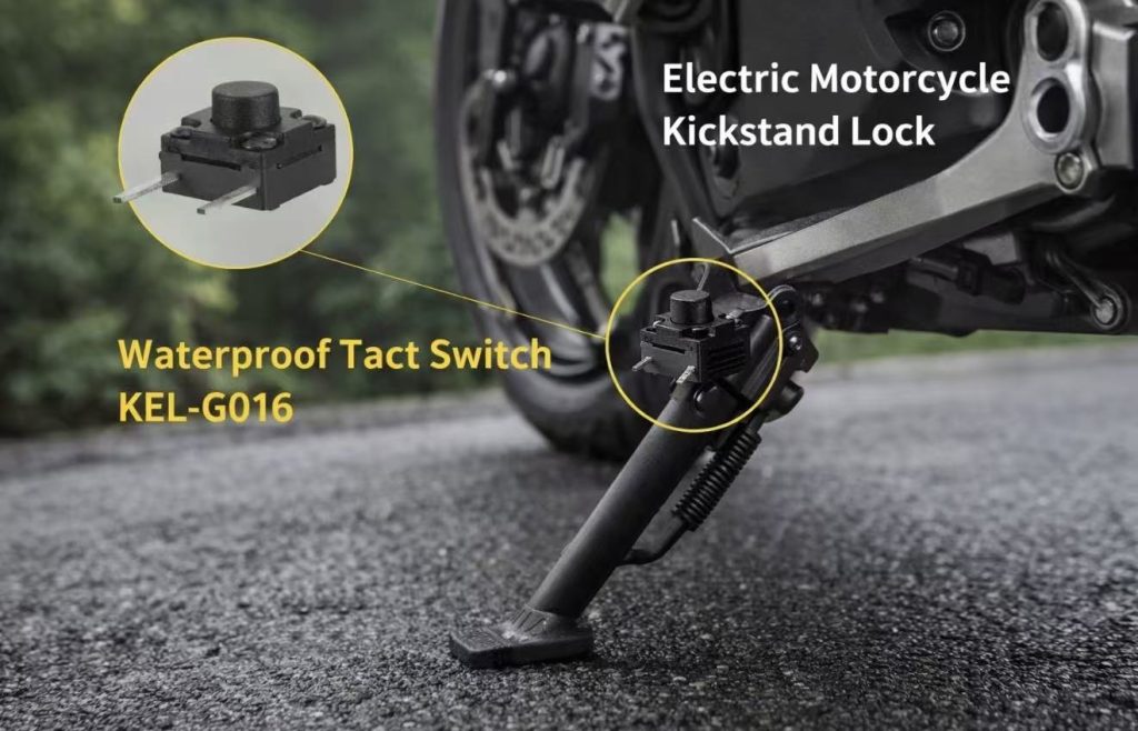 防水轻触开关 KEL-G016 在摩托车脚撑锁中的应用插图
