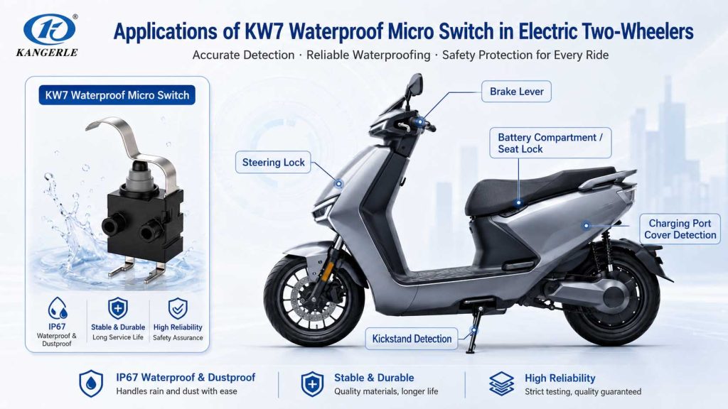 KW7 防水微动开关在电动两轮车中的应用插图